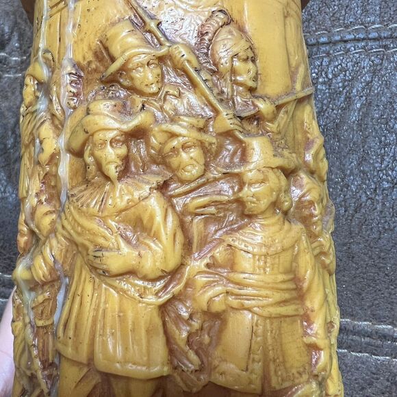 50’s German Johann Gunter Walldurn Baden Carved Candle 3D Musketeers Drummer - Picture 6 of 16